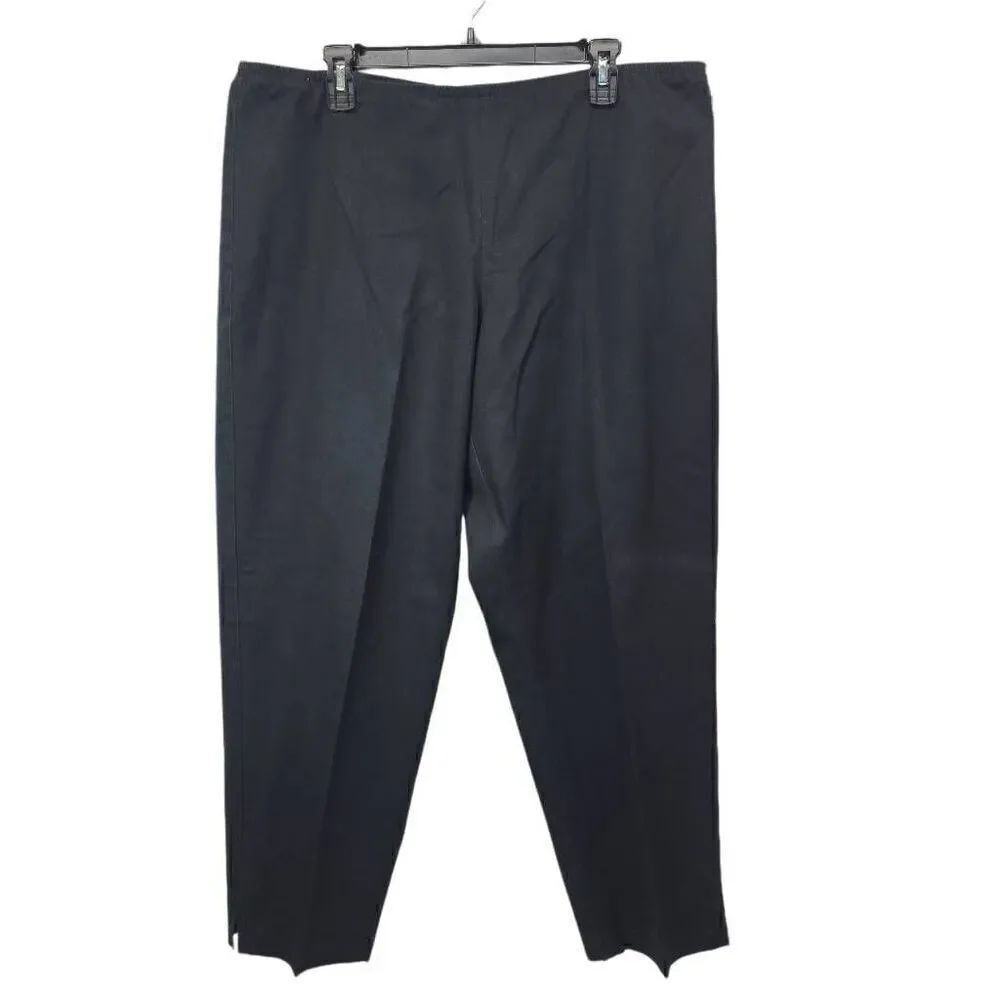 Eileen Fisher Women's Size XL Black Side Zipper Capri Cropped Pants Career Workw